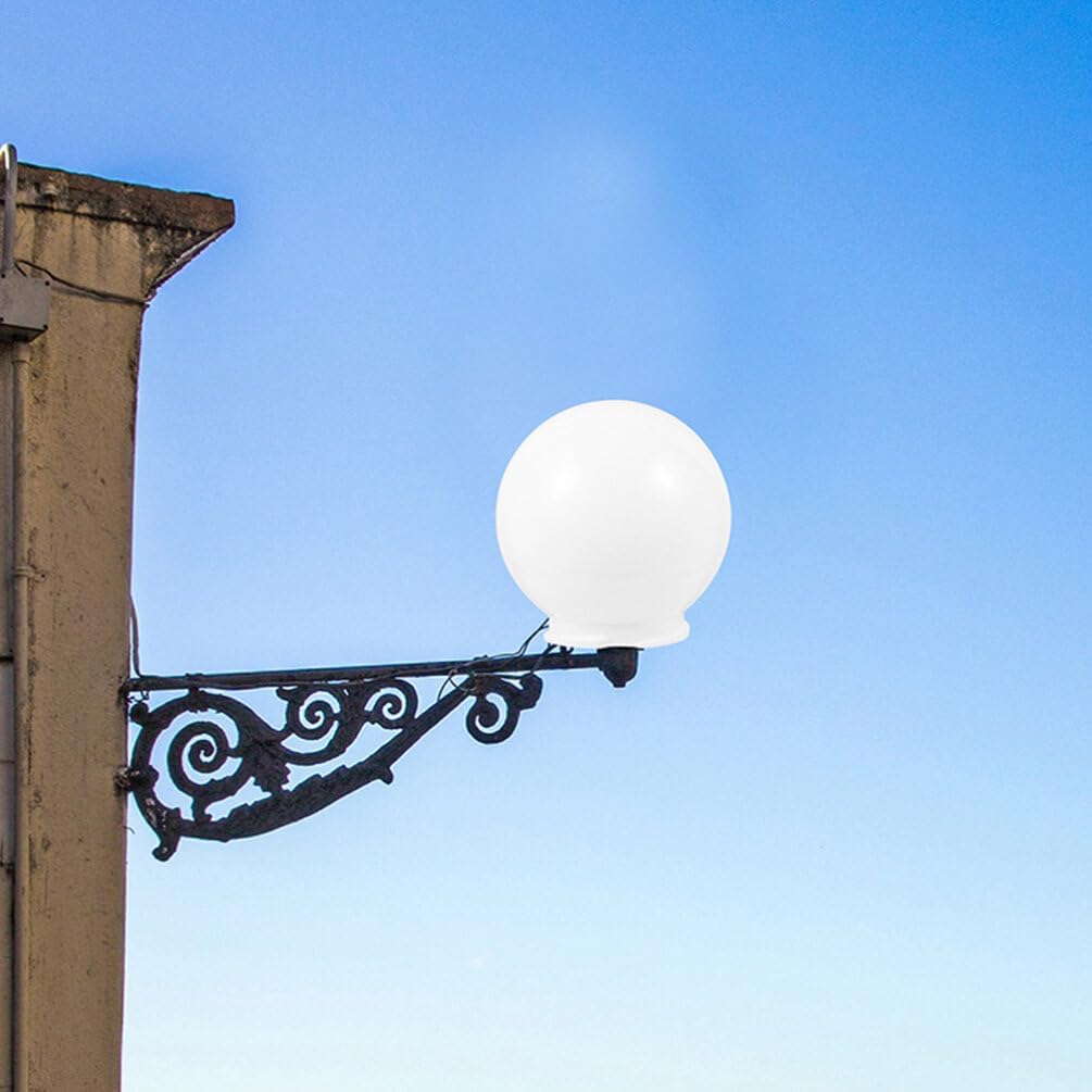 2 unids acrílico lámpara poste globo con cuello blanco lámpara sombra redonda de plástico globo de luz apertura cuello ventilador de techo cubiertas