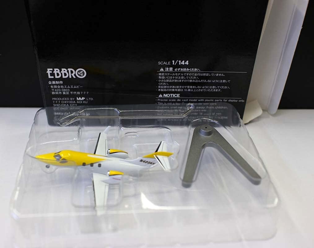 Ebbro para Hondajet Private Business Jet Yellow 1144 fundido a presión Avión Modelo Avión