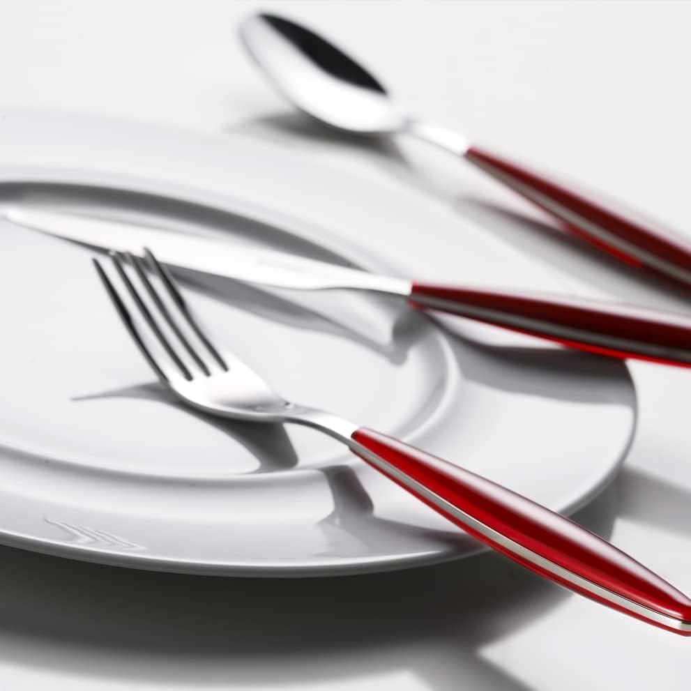 Guzzini Tenedor de postre rojo transparente