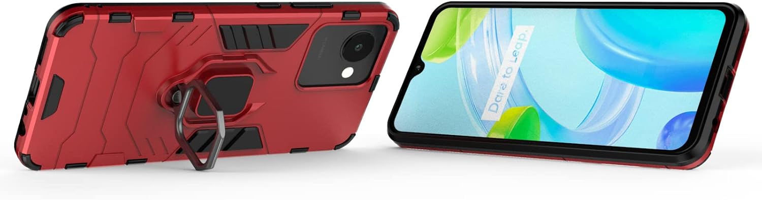 Funda para Oppo Realme C30 4G, soporte magnético para coche para Oppo Realme C30 4G RMX3581, color rojo
