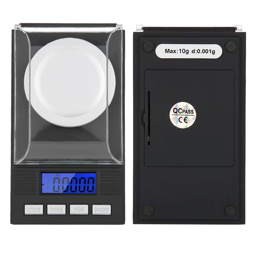 Báscula digital de miligramo, pantalla digital LED, mini portátil de alta precisión 0.00 oz de bolsillo para joyería con pesas de calibración,
