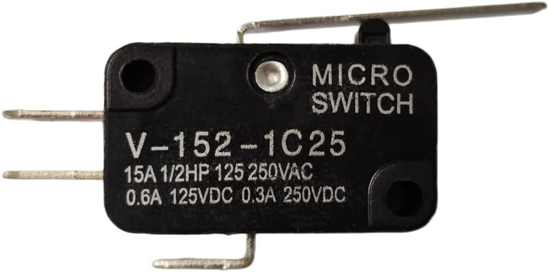Szliyands Paquete de 20 interruptores de límite micro miniatura V-152-1C25 SPDT momentáneos tipo palanca de bisagra de acción rápida