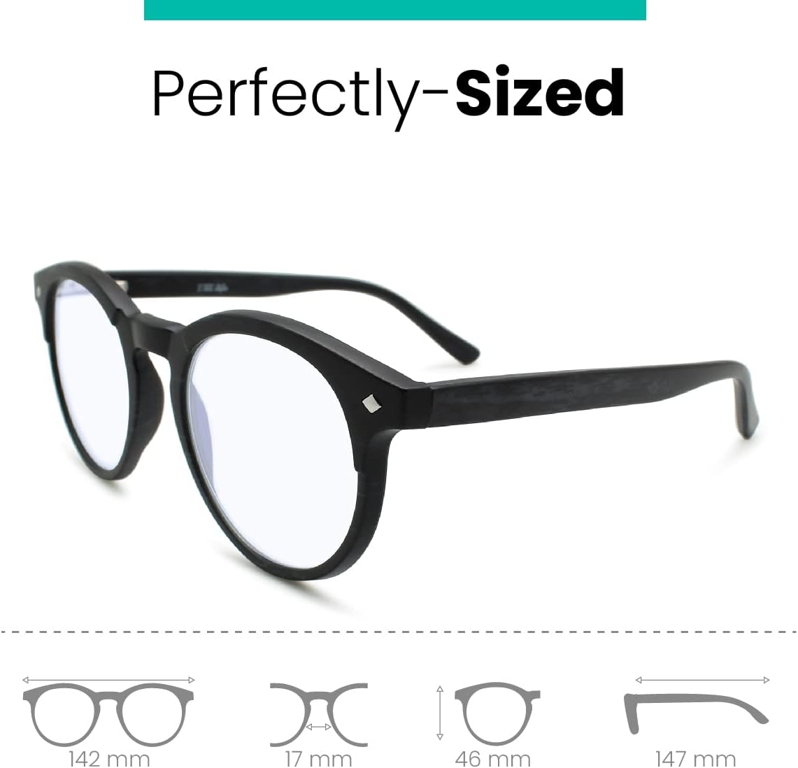 Lentes de luz azul redondos negros para hombres y mujeres para lucir modernos con visión clara, anteojos de lectura resistentes y duraderos para