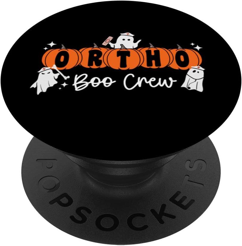 Ortho Boo Crew Ghost Pumpkin Orthopedic Nurse Halloween PopSockets Standard PopGrip