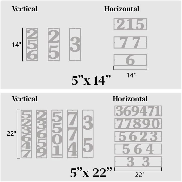 Números de casa para exteriores, números de dirección de metal personalizados para casa, letrero de dirección personalizado vertical horizontal con
