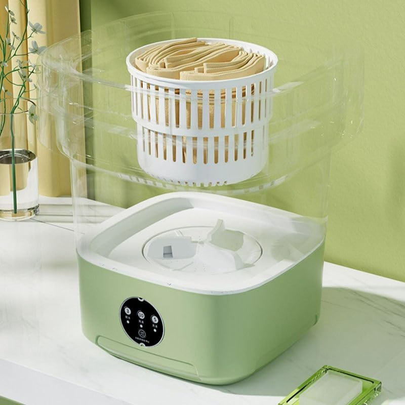 Potente lavadora portátil de 11L370 onzas, mini lavadora plegable para ropa de bebé, ropa interior, artículos pequeños, 3 modos – apartamento,