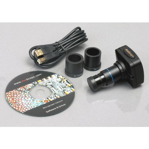 AmScope Microscopio LED de compuesto biológico trinocular 40X-2000X + cámara digital de 1.3MP