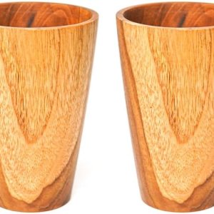 Juego de 2 tazas pequeñas de madera de teca javanesa de lados rectos, 6.8 onzas, ideal para técaféleche, bebidas calientes y frías, ultra duradero, Juego de 2 tazas pequeñas de madera de teca javanesa de lados rectos, 6.8 onzas, ideal para técaféleche, bebidas calientes y frías, ultra duradero,