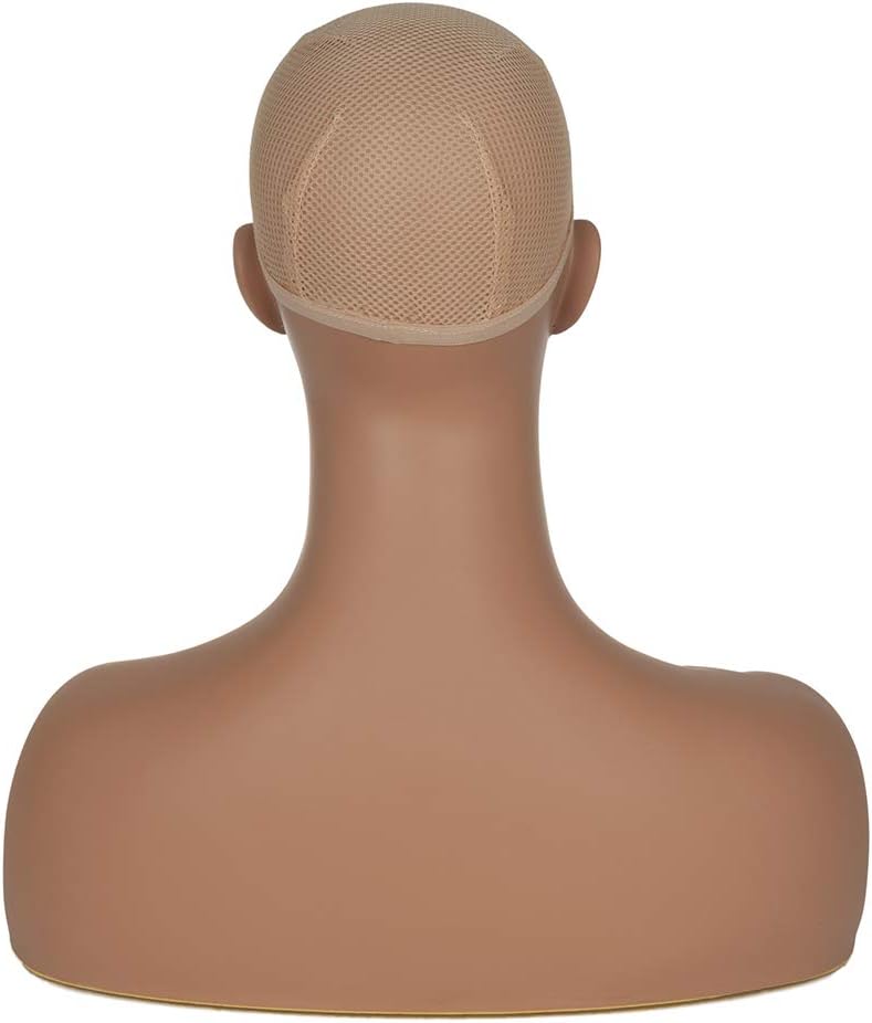 Busto de cabeza de maniquí con hombros para herramienta de visualización de pelucas, 2 piezas