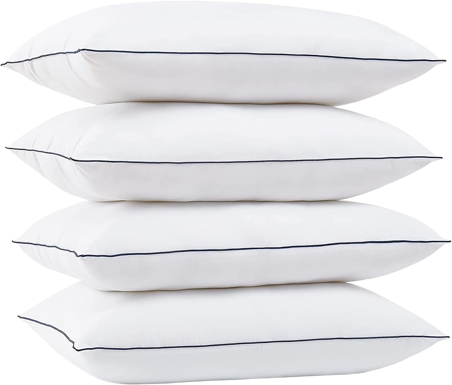 SGI Bedding Juego de 4 almohadas refrescantes tamaño Queen, almohada de cama de calidad de hotel para dormir de lado, estómago y espalda, relleno
