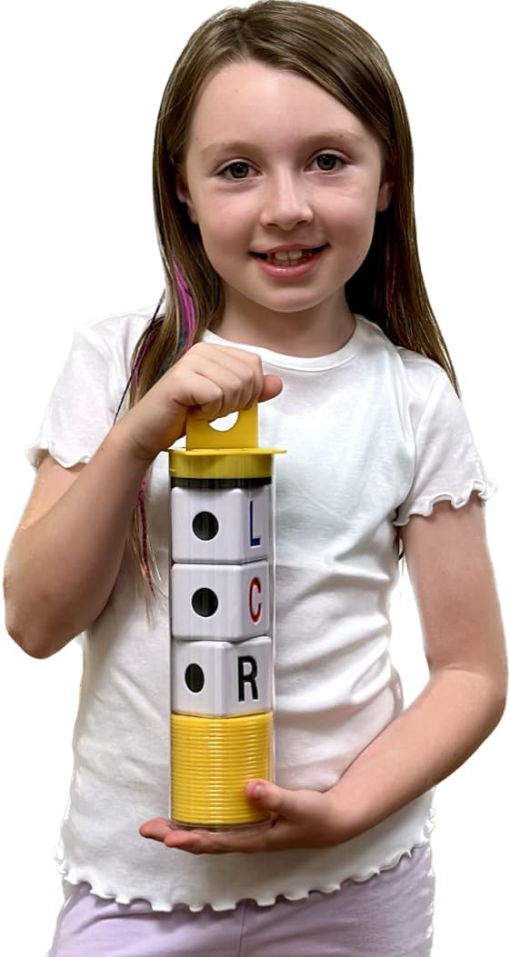 LCR Juego de dados Left Center Right – Tamaño Junior (Amarillo)