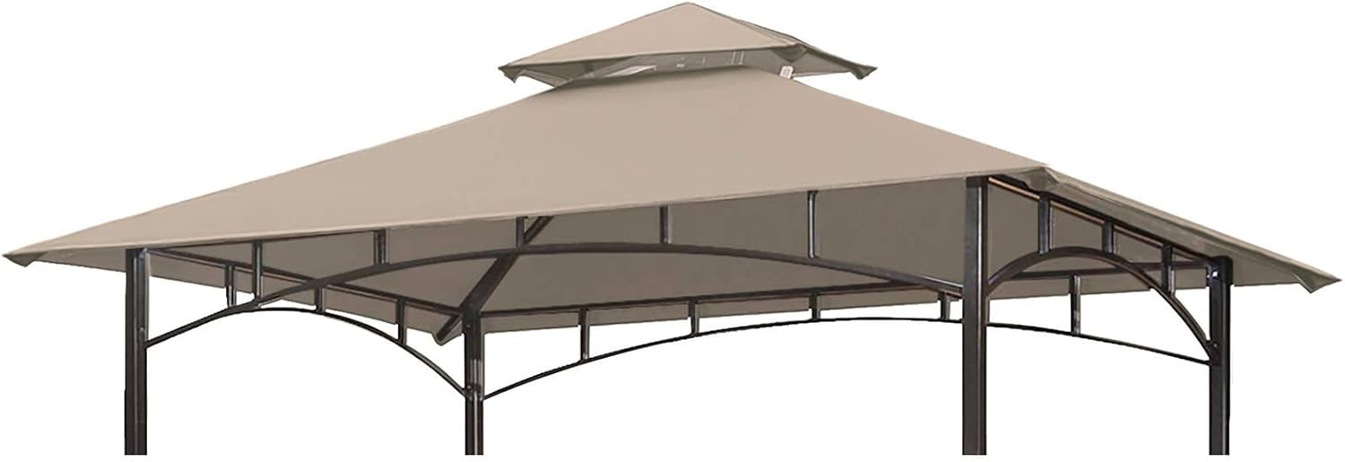 Toldo de repuesto para kiosco, 5 x 8 pies, cubierta superior para kiosco de barbacoa, cubierta superior de toldo de barbacoa con doble cansancio con