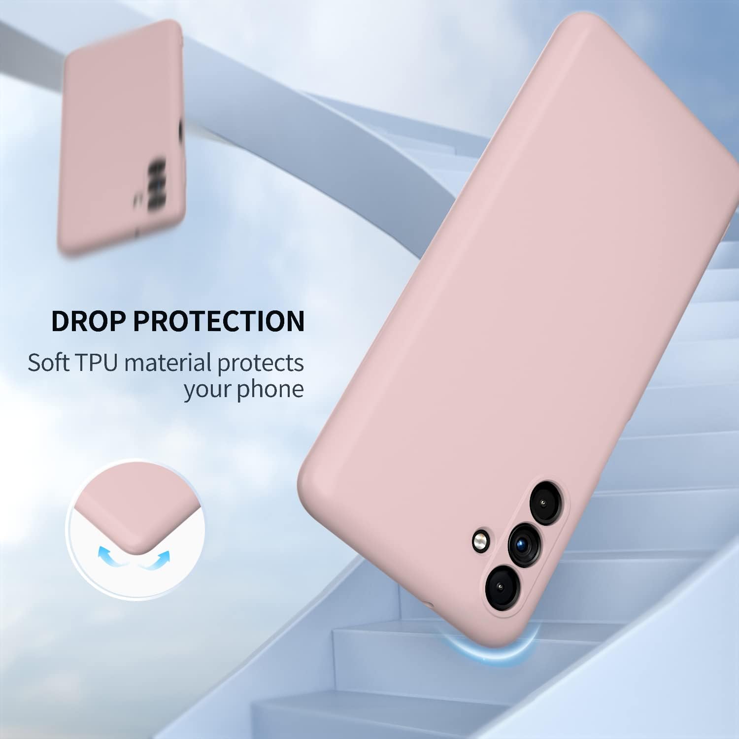 Boaixiaen Funda para Samsung Galaxy A13 5G, protección de cuerpo completo de TPU suave de silicona rosa para modelo de 6.5 pulgadas