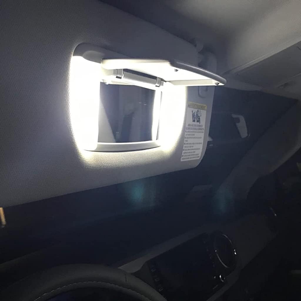Kit de luz LED para mapa de cúpula interior, compatible con placa de espejo de tocador Toyota Tacoma 2016-2021, blanco brillante 6000K