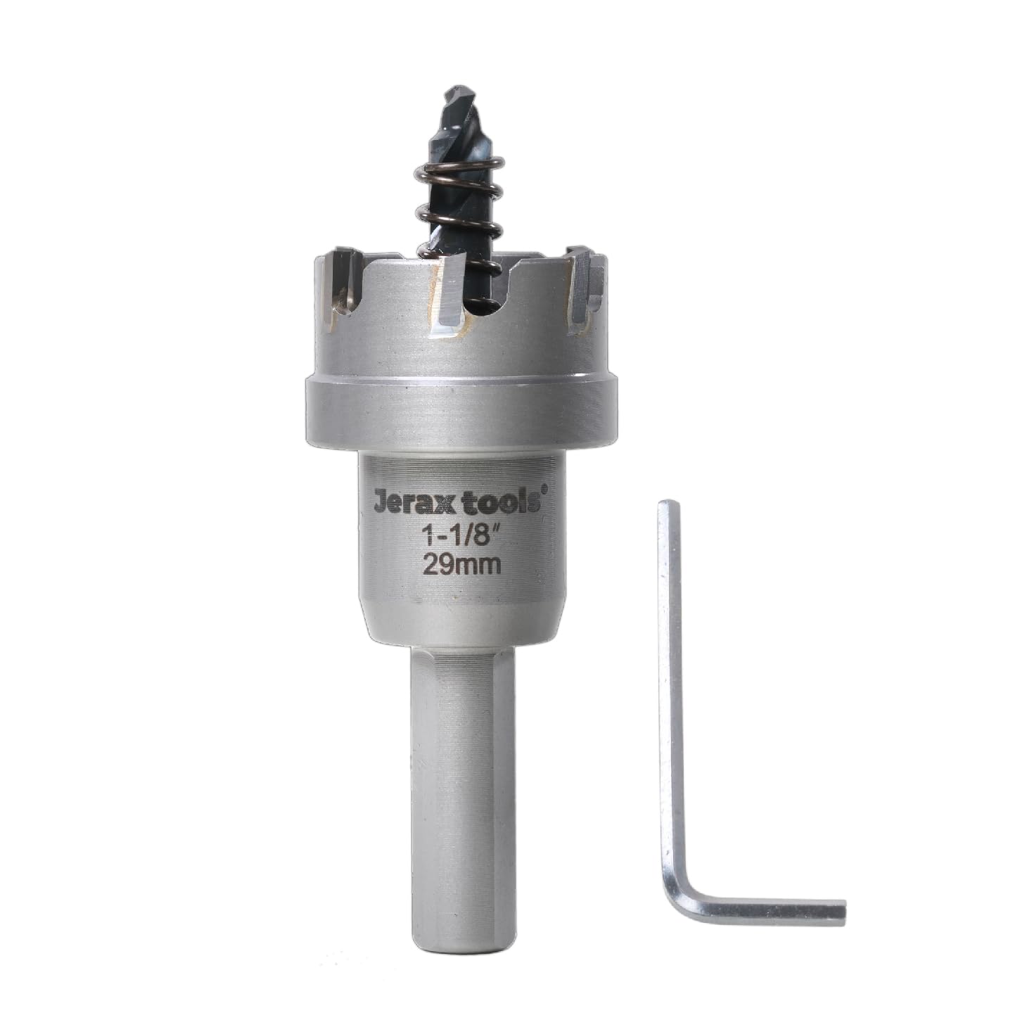 Jerax tools Cortador de agujeros con punta de carburo de tungsteno, sierra de agujero TCT de 1-18 pulgadas con profundidad de agujero de 0.197 in