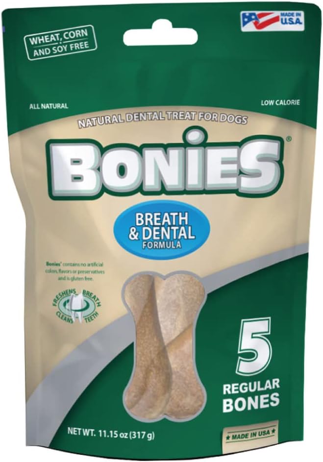 BONIES Natural Dental Bones Multi-Pack Regular (5 Huesos  11.15 oz)