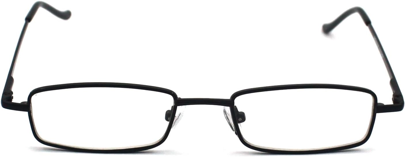 Juego de 5 gafas de lectura de metal delgadas con estuche de tubo para hombres y mujeres, multicolor