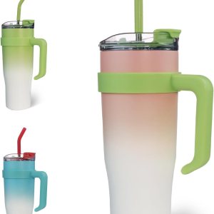 SEYGA – Vaso aislado de 40 onzas con asa  A prueba de derrames, taza de café de viaje para automóvil, botella de agua para deportes, oficina, bebida SEYGA – Vaso aislado de 40 onzas con asa  A prueba de derrames, taza de café de viaje para automóvil, botella de agua para deportes, oficina, bebida