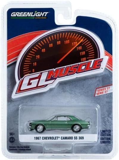 1967 Chevy Camaro SS 369, Verde – Greenlight 13320A48-164 Escala Modelo de Coche Diecast