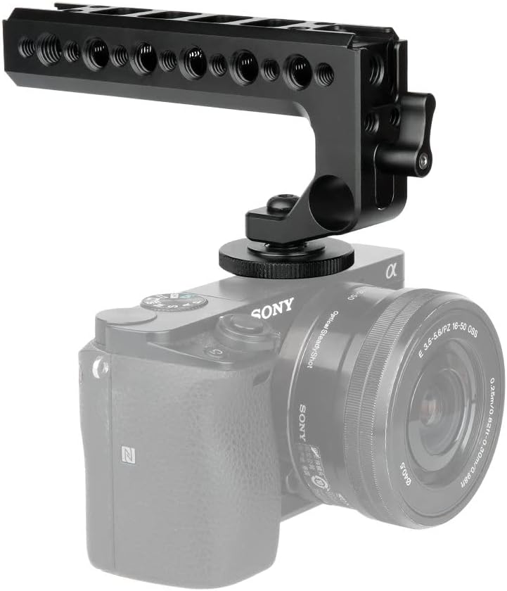 NICEYRIG Hot Shoe – Mango superior para cámara DSLR con abrazadera de varilla de 0.591 in, soportes de zapata fría aplicables para Panasonic Lumix
