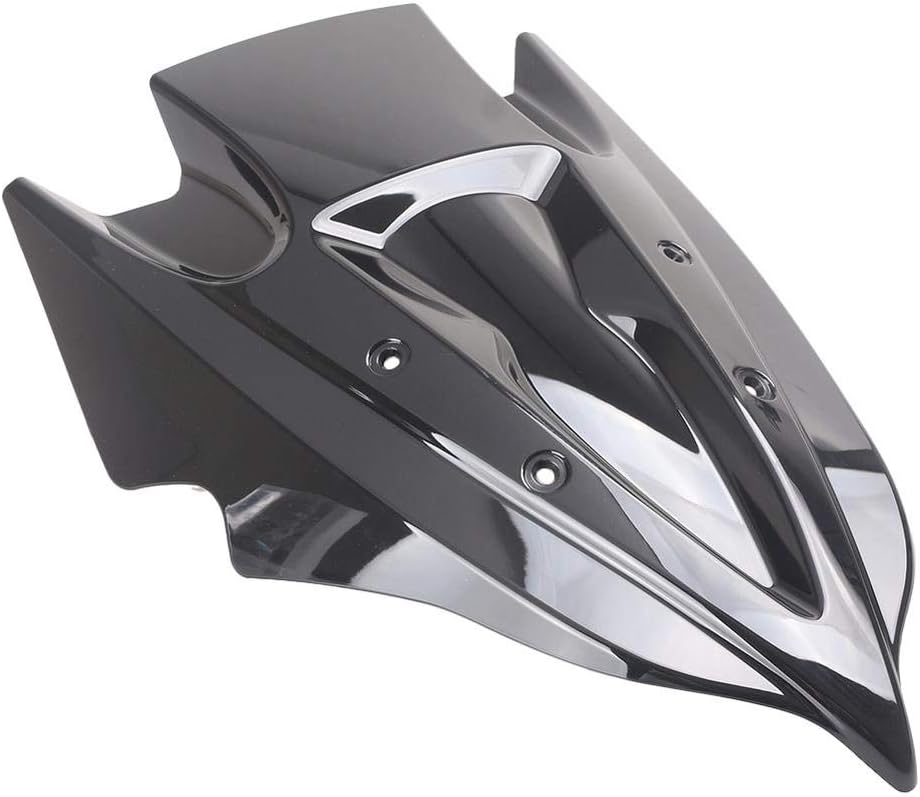 Newsmarts Protector de parabrisas de motocicleta, deflector de alerón, doble burbuja, apto para Kawasaki Z250 Z300 2013 2014 2015 2016, humo