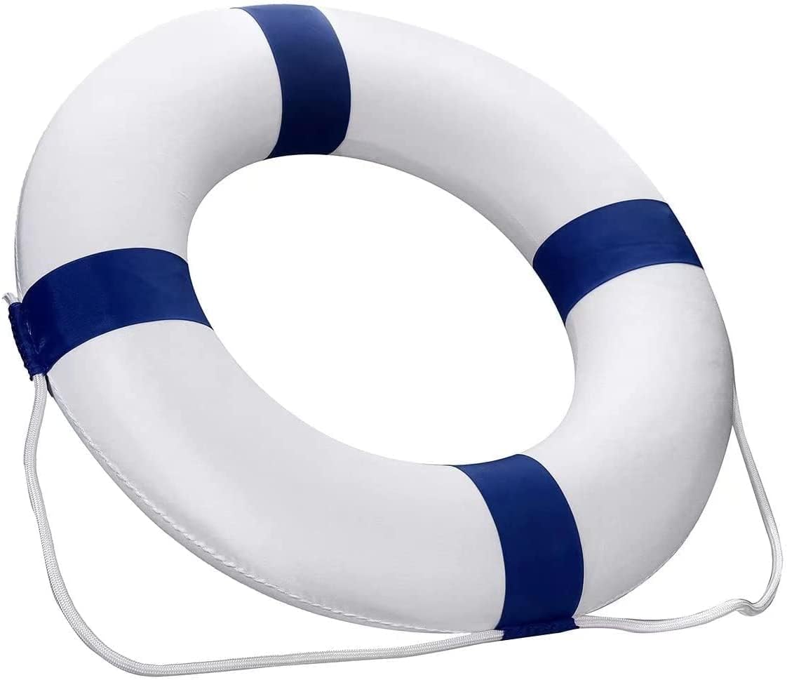 Anillo de espuma de natación de 20 pulgadas de diámetro, boya con cuerda flotante de agua para salvar vidas, juego de 98.4 pies. Anillo de