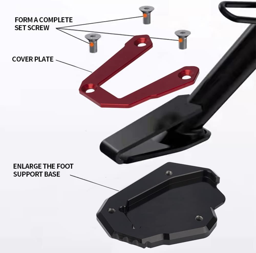 Placa de soporte de extensión para soporte lateral de motocicleta compatible con Ducati Multistrada V4 V4S 950 950S 1200 1200S 1260 1260S  Soporte