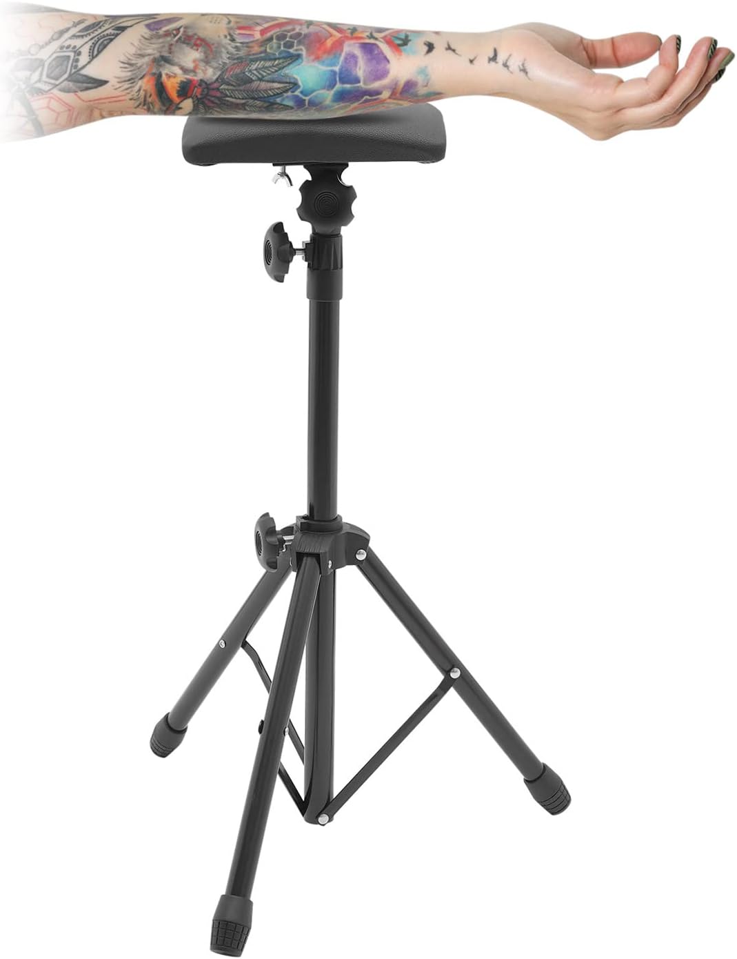 CNCEST Soporte para reposabrazos de tatuaje, trípode plegable, reposabrazos y piernas, trípode con almohadilla de esponja y altura ajustable,