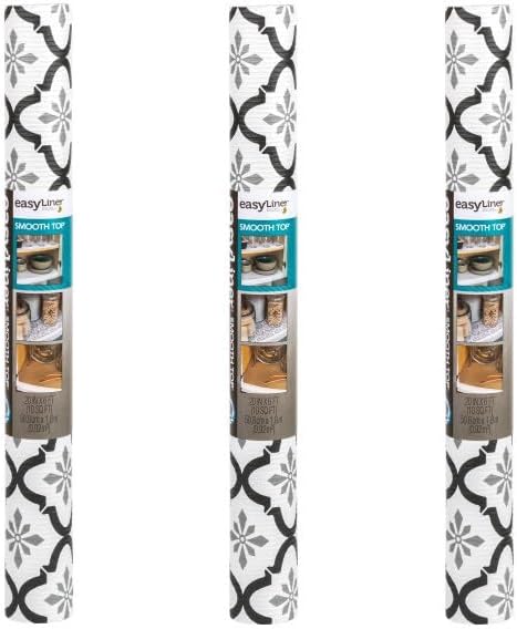 Duck Brand EasyLiner – Forro suave para estantes superiores, no adhesivo, para armarios, cajones, despensa, baño, cocina, cuadrilátula gris, rollo