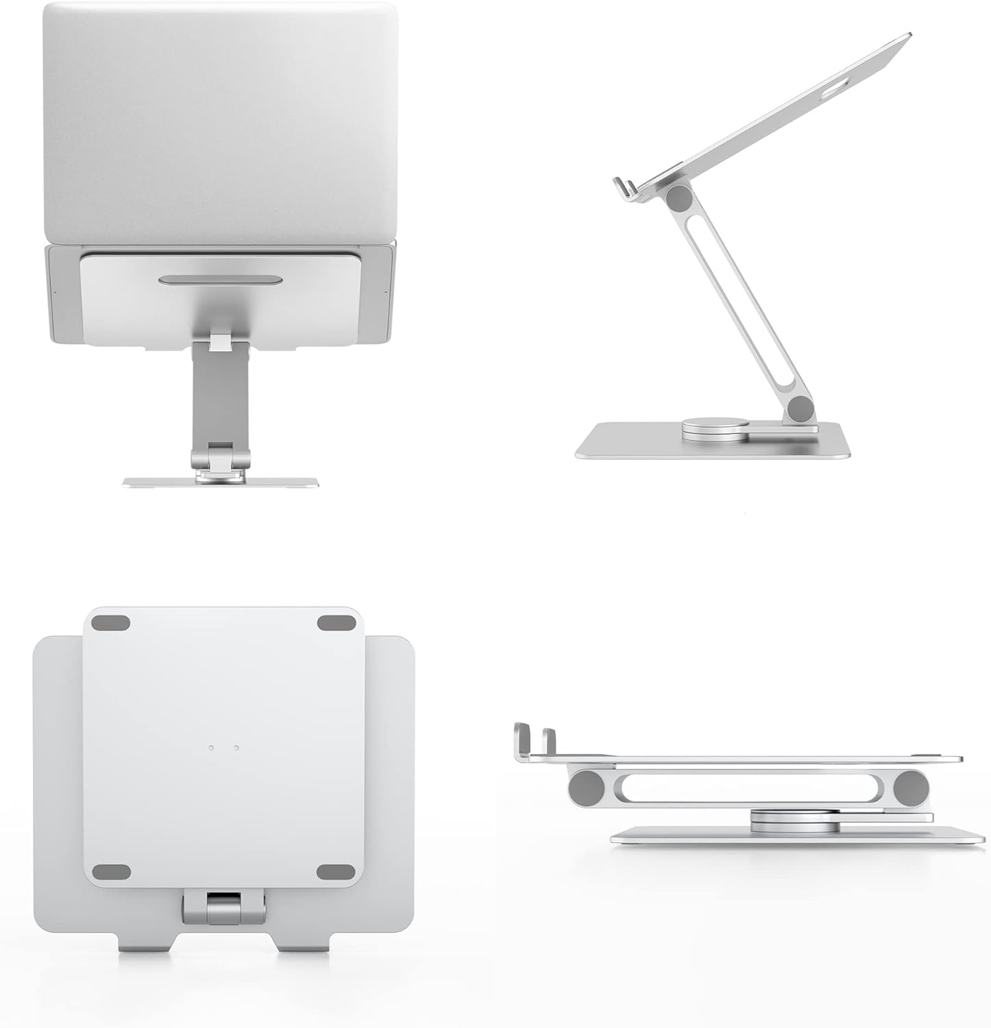 Soporte ergonómico plegable de altura ajustable portátil para portátil de 10 a 16 pulgadas compatible con soporte de escritorio MacBook (plata)