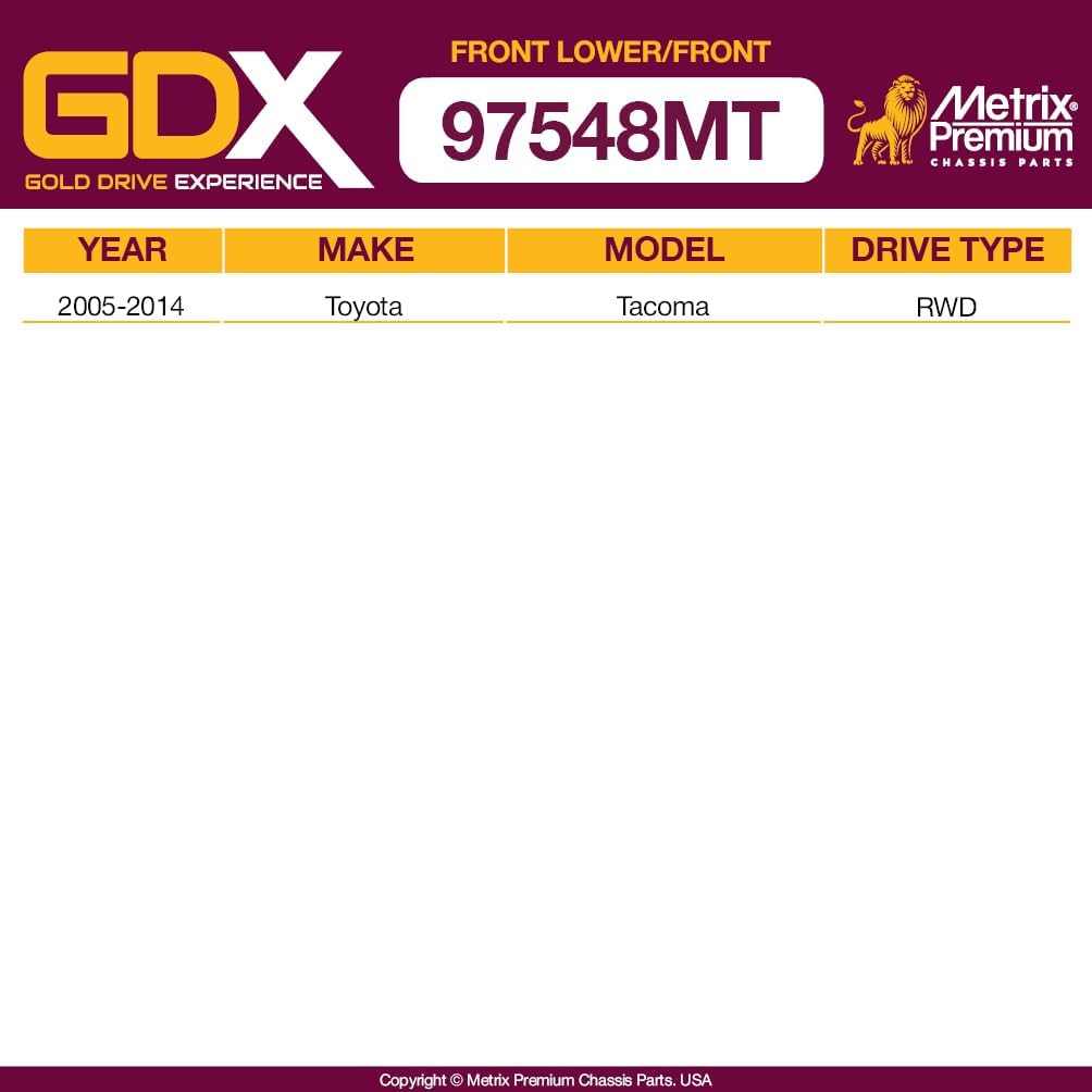 Metrix Premium GDX – Brazo de control inferior LR delantero y barra estabilizadora delantera LR, kit de eslabones para Toyota Tacoma