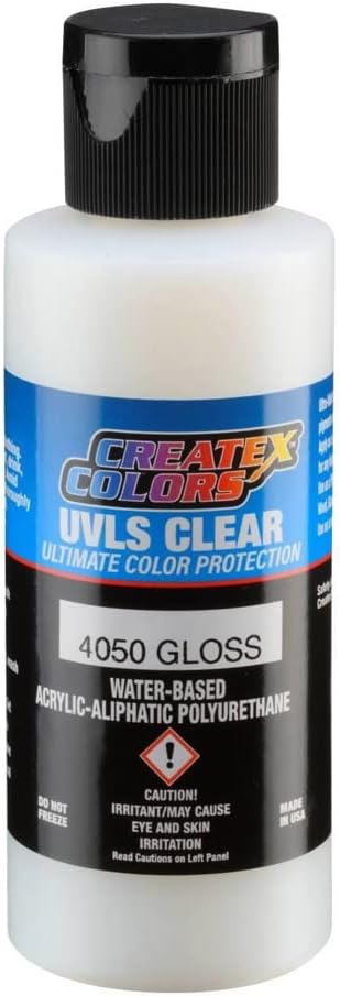 Createx Pintura para aerógrafo, UVLS Gloss Clear, 2 Oz (4050-02)