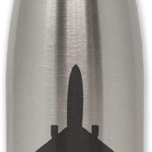 LaserGram Botella de agua de acero inoxidable de una sola pared, avión de chorro, grabado personalizado incluido LaserGram Botella de agua de acero inoxidable de una sola pared, avión de chorro, grabado personalizado incluido