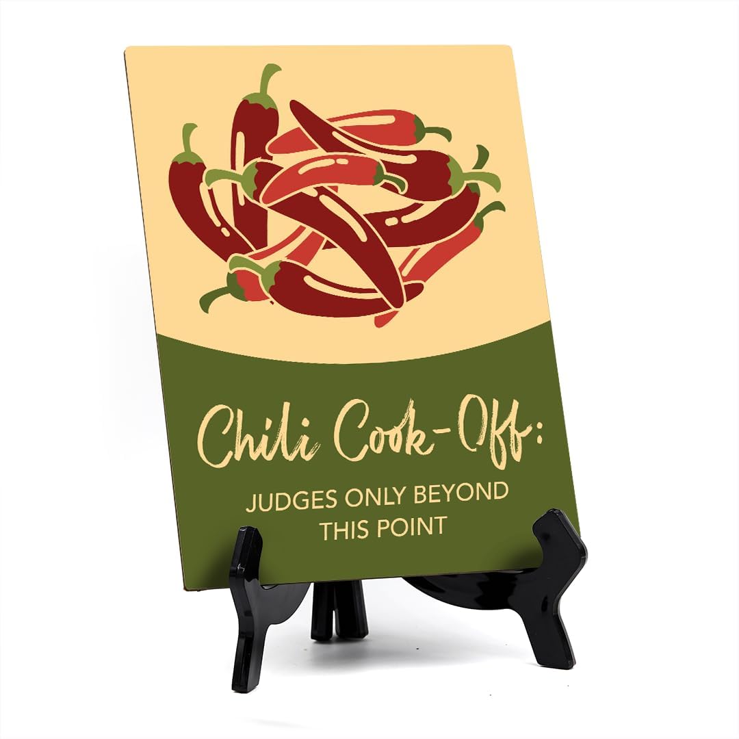 Signs ByLITA Chili Cook-Off Judges Only Beyond This Point – Letrero de mesa con soporte acrílico (6 x 8 pulgadas)