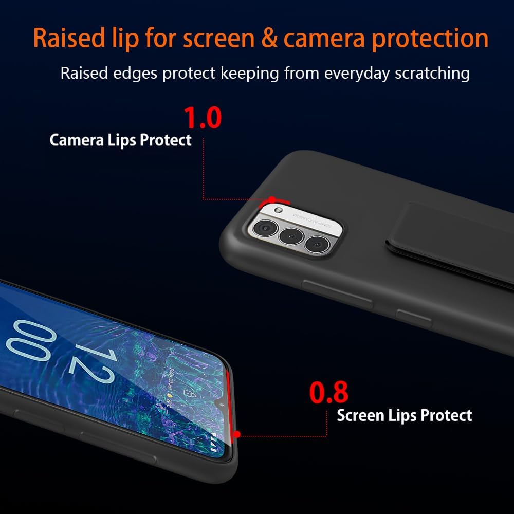 Funda para Nokia G310 5G  Nokia G42 5G Teléfono, Estuche De Soporte Con Protector De Pantalla De Vidrio Templado Ocultar Soporte Plegable Cubierta