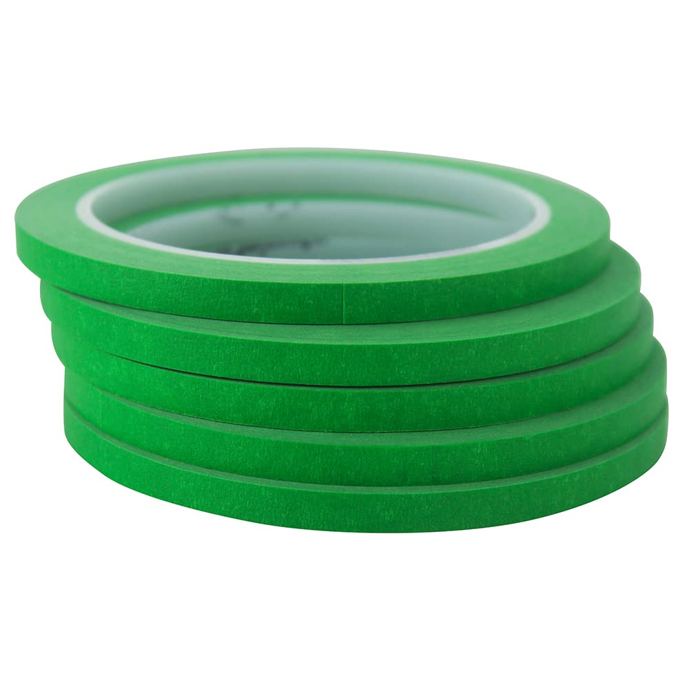 jinbing Cinta adhesiva de papel verde para pintar y dibujar y hacer manualidades de uñas y patrones (14 pulgadas, 5 piezas)