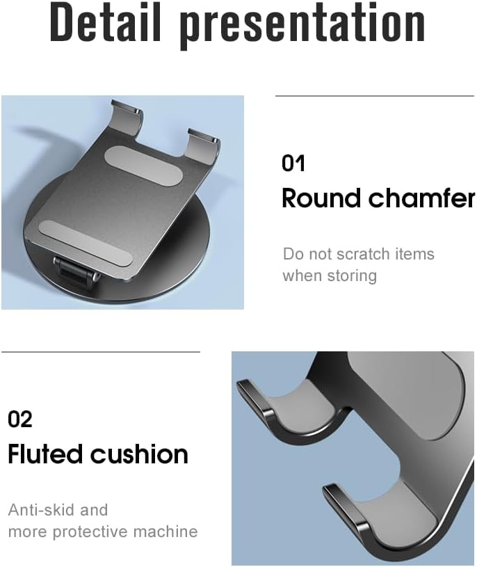Soporte universal para teléfono celular giratorio de 360, compatible con iPhoneAndroid y iPadTablet. Agarre seguro, altura ajustable, flexible y