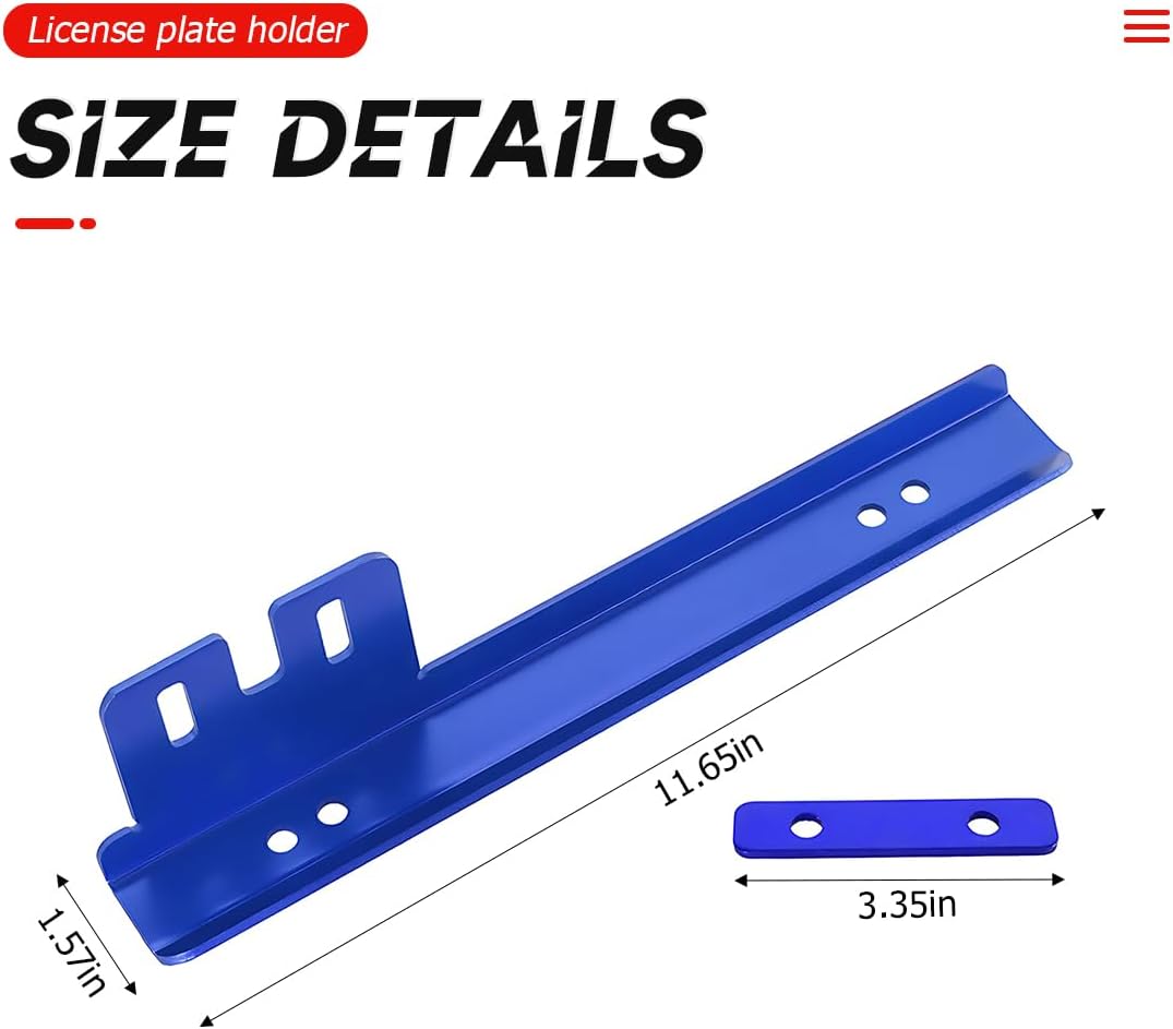 BELOMI Soporte para placa de matrícula, soporte de matrícula de aleación de aluminio, marco universal para parachoques delantero y trasero con