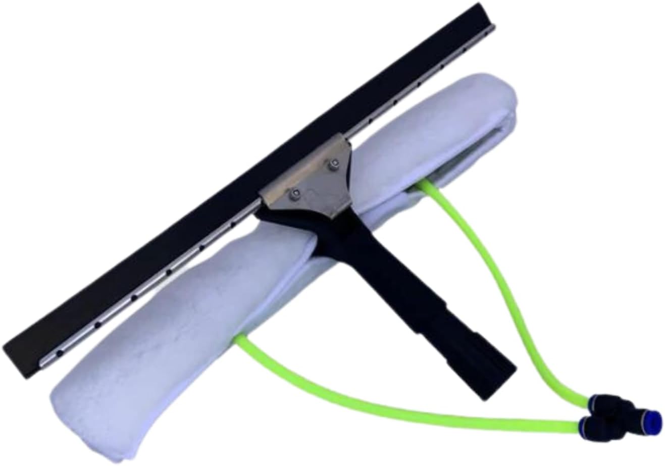 17 “todo en uno 2 boquillas depurador y escobilla para sistema de limpieza de ventanas de poste alimentado por agua, cepillo de limpieza de panel