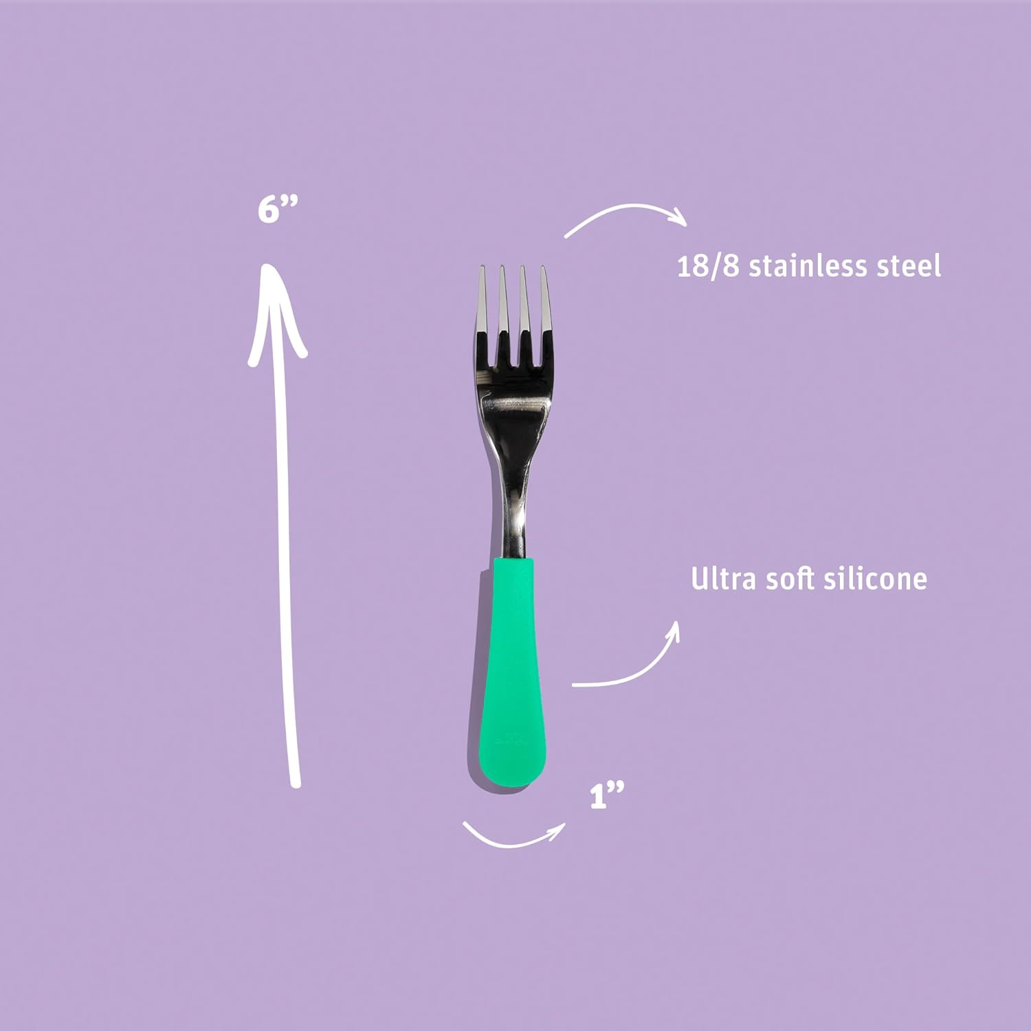 Avanchy Juego de tenedores para bebés, utensilios de acero inoxidable y silicona, cubiertos de destete LED para bebés, cubiertos de cubiertos para