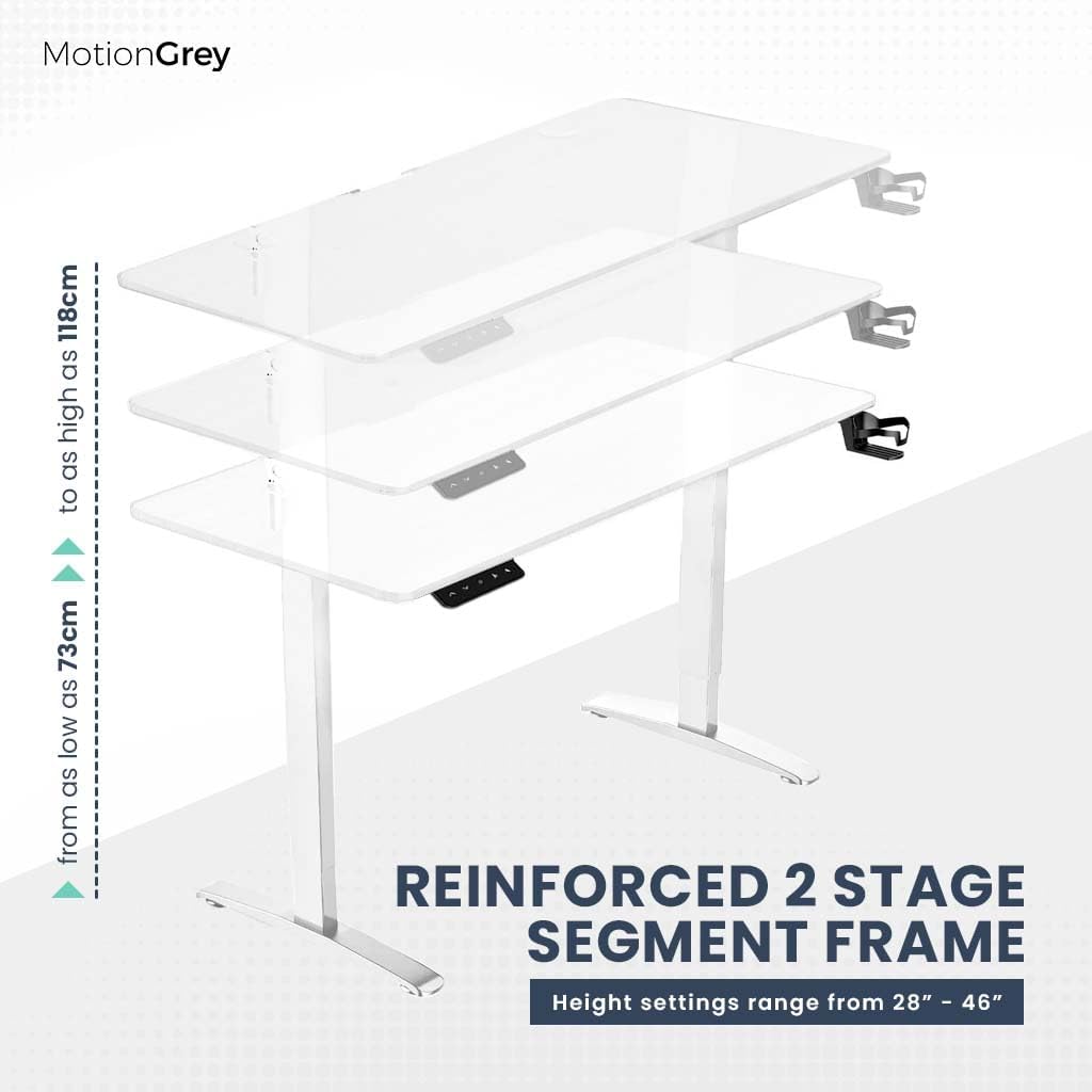 MOTIONGREY – Escritorio de pie ajustable en altura con motor eléctrico, escritorio ergonómico de pie, soporte de escritorio ajustable para
