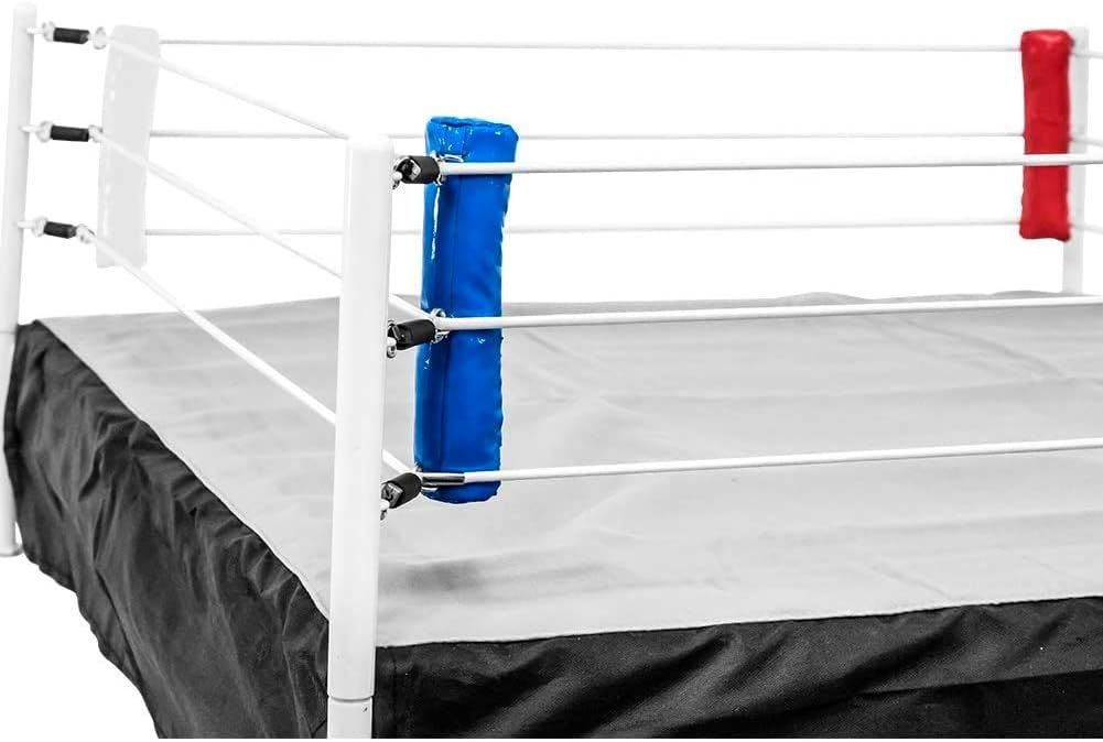 Juego de 4 almohadillas de esquina de anillo de lucha para figuras de acción de lucha rojo, blanco y azul