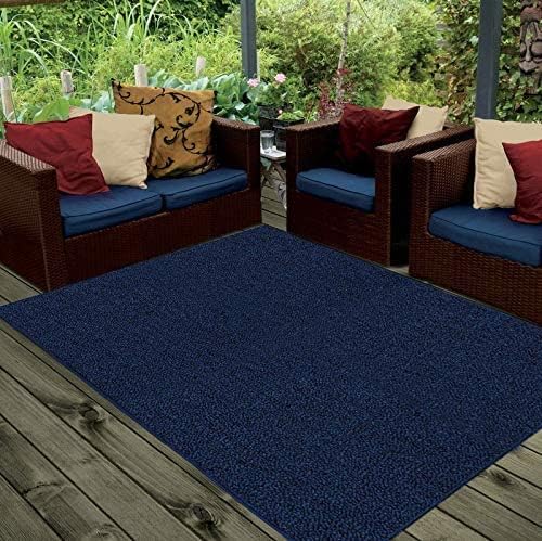 Broadway Collection – Alfombras para interiores y exteriores, aptas para mascotas, color azul marino, 4 x 6 pies, (A-NEYLAND2-NAVY-4×6)