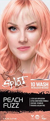 Splat  Peach Fuzz  10 lavados  No usar blanqueador  Tinte temporal para el cabello