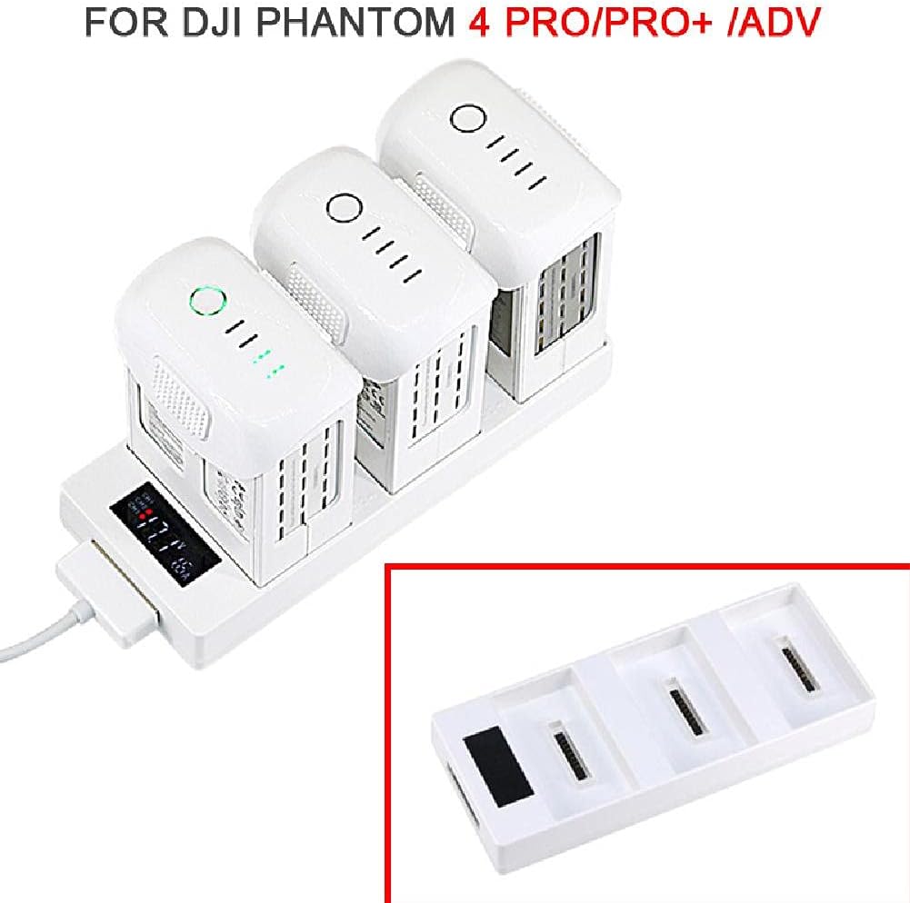 MOOKEENONE 1* 3-Port Cargador de batería de carga rápida Base Adaptador de base para DJI Phantom 4 ProAdvPro+