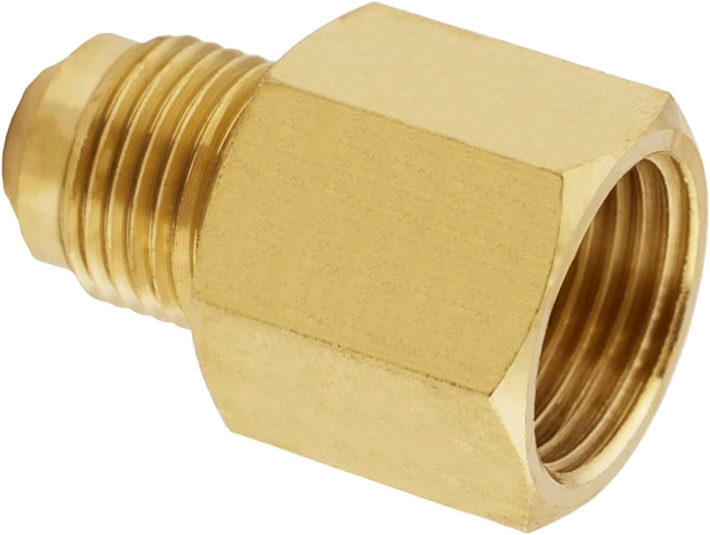 ANPTGHT Adaptador de tubo de latón para acoplamiento de gas de 38 pulgadas macho x 14 pulgadas NPT hembra reductor adaptador de tubo de gas propano