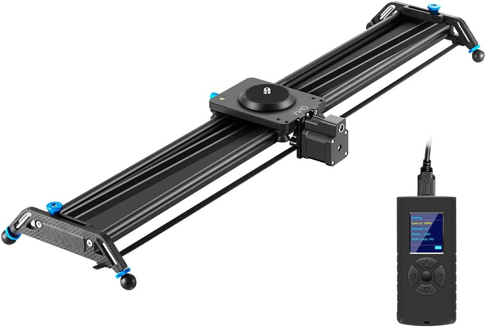 GVM – Deslizador de cámara motorizada, 31 pulgadas de aleación de aluminio para carril con seguimiento de disparo, disparo panorámico de 120 grados