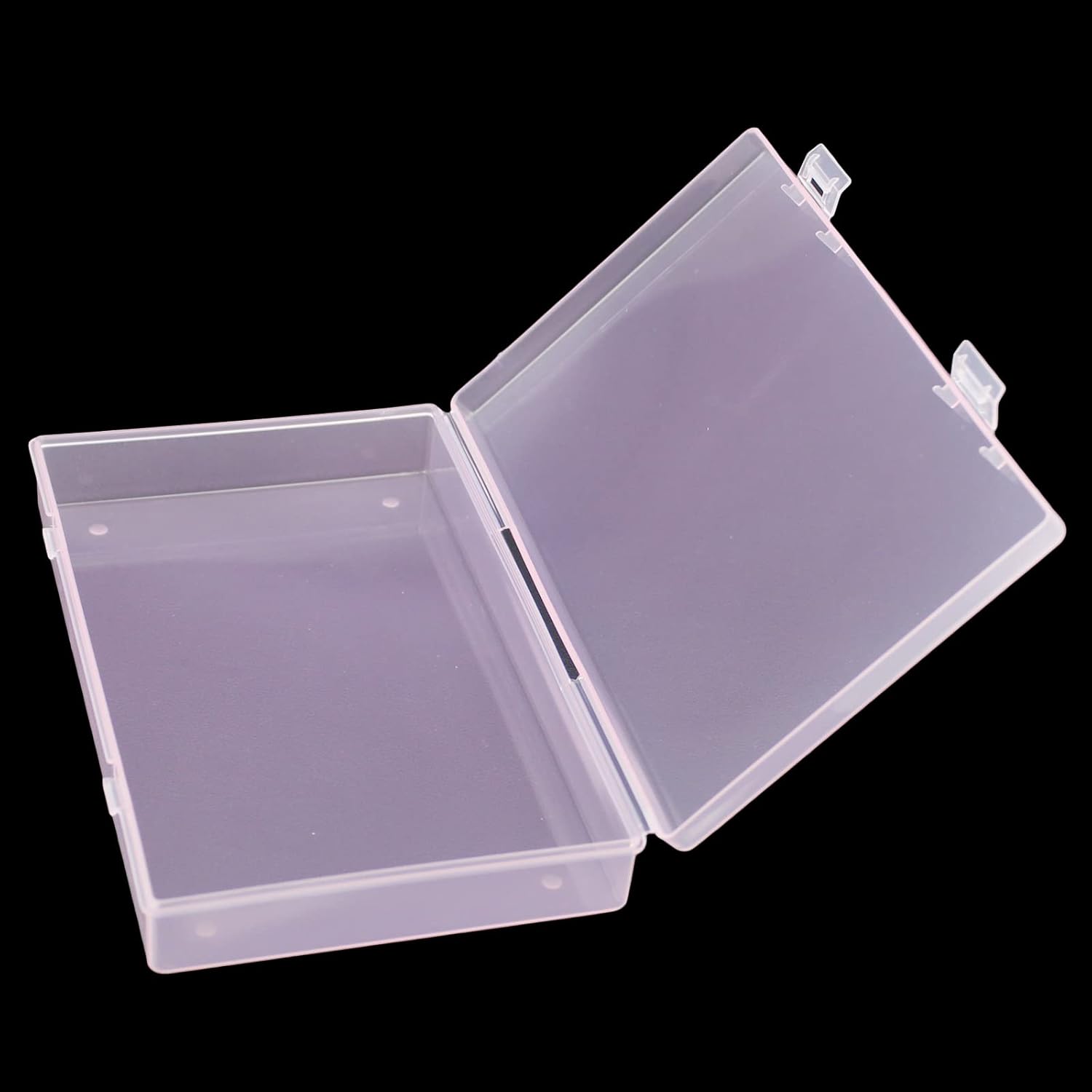 4 cajas rectangulares de plástico con tapas con bisagras para objetos pequeños y otros proyectos de manualidades (rosa, 7.1 x 4.3 x 1.2 pulgadas)