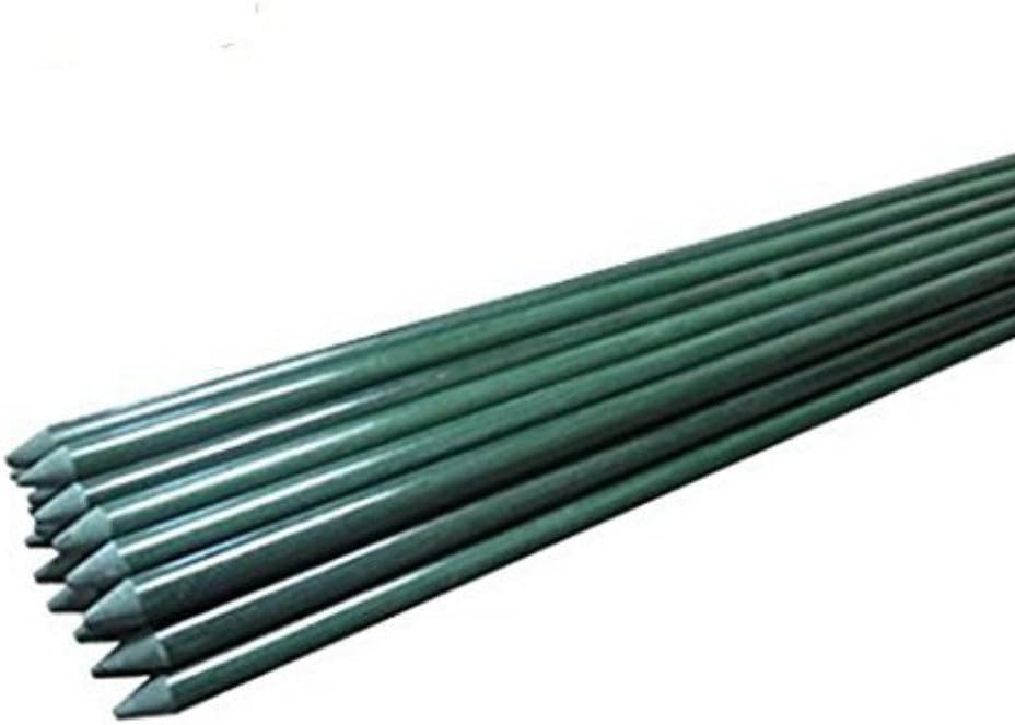 Estacas de jardín de 5 pies para plantas trepadoras, soporte para poste, paquete de 10 palos de plantas inoxidables para postes de valla