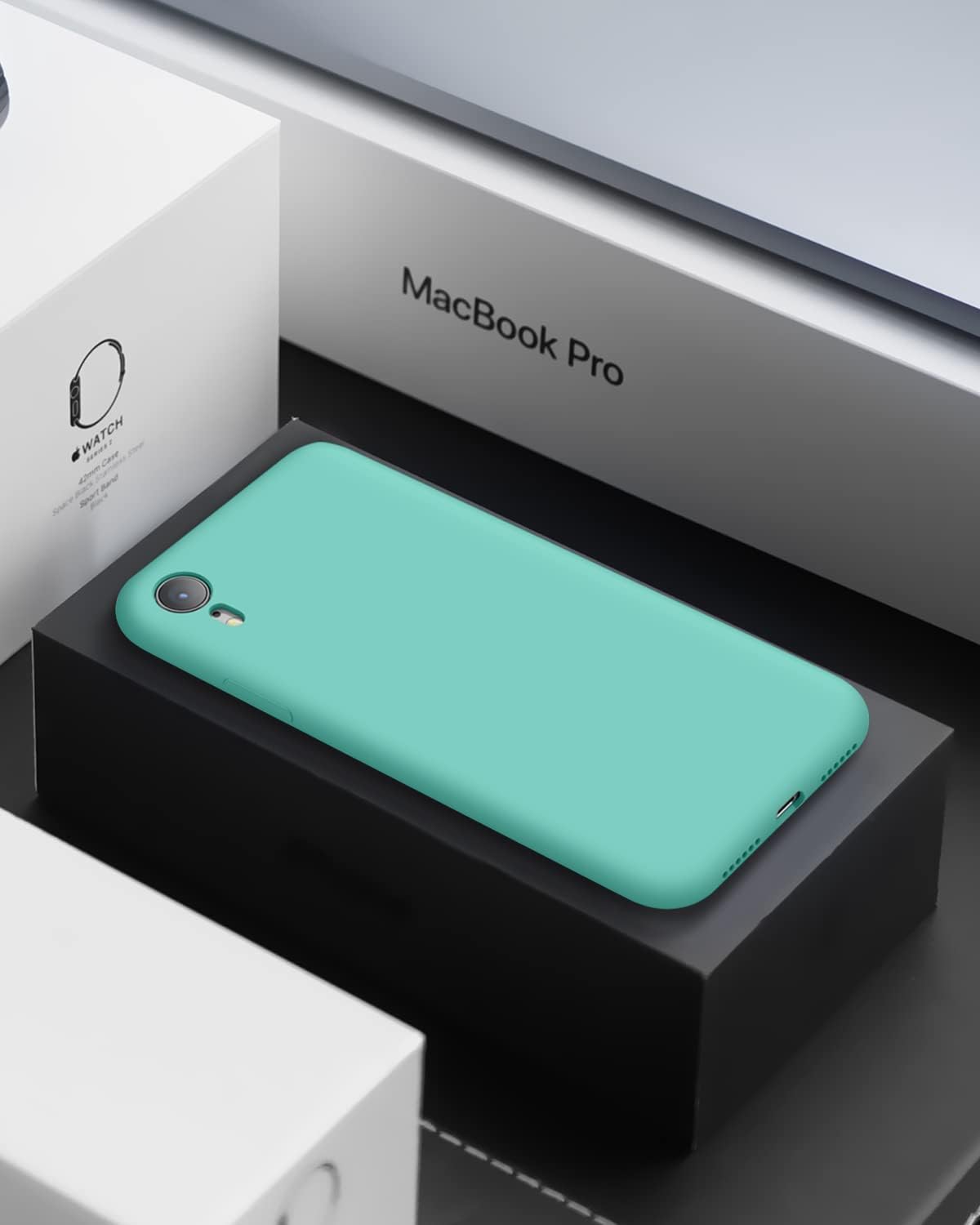 DTTO Compatible con iPhone XR, silicona líquida ultra delgada, suave de primera calidad protección contra caídas de grado militar Funda protectora